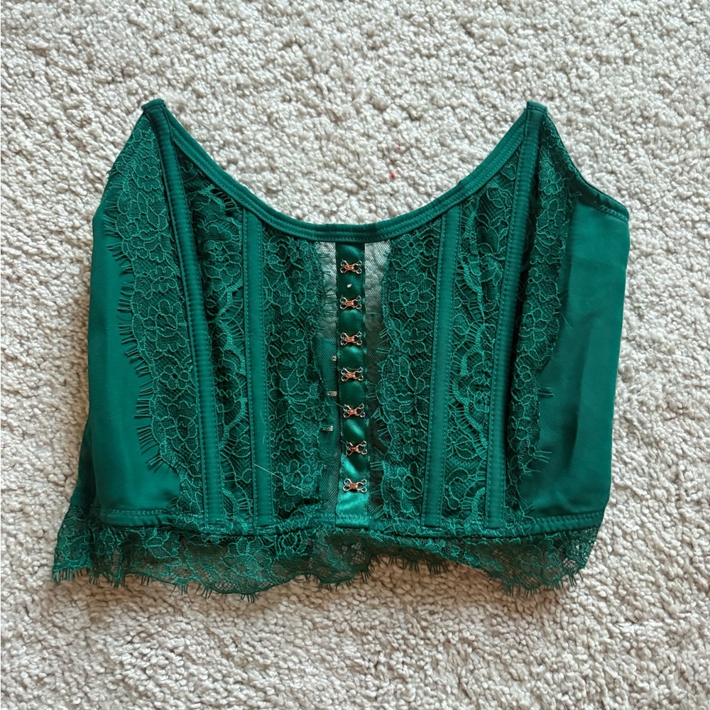 Victoria's Secret Emerald Lace Bustier Top